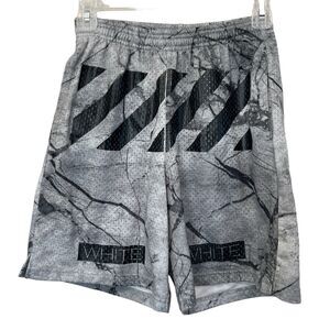 OFF-WHITE C/O VIRGIL ABLOH Marble Mesh Short Grey Patterned Shorts Mens Size XS